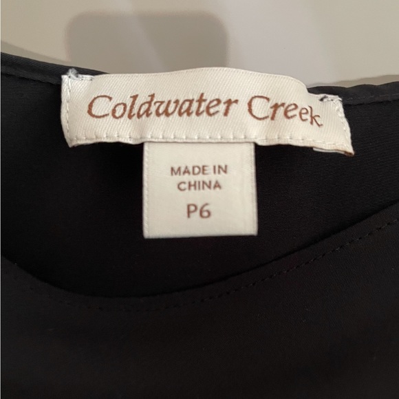 Clearance must go -Coldwater Creek Black Formal Tie Waist Sleeveless Dress 6P - Picture 5 of 6